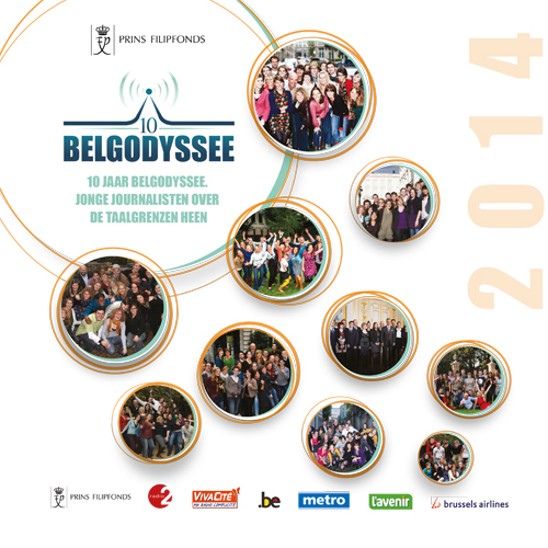 Kaft van 10 jaar Belgodyssee. Jonge journalisten over de taalgrenzen heen